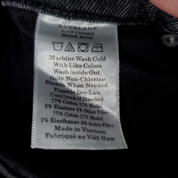 Everlane Washed Black High Rise Slim Straight Denim Jeans 25 - Picture 9 of 9